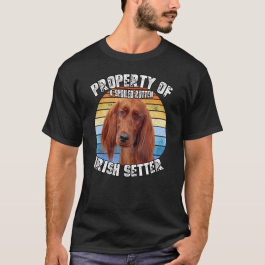 Irish Setter Dog Retro Property Of T-shirt (Voorkant)