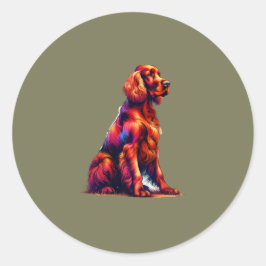 Irish Setter Dog Ronde Sticker