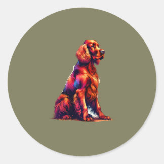 Irish Setter Dog Ronde Sticker