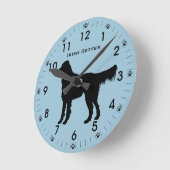 Irish Setter Dog Silhouette Persoonlijk Ronde Klok (Hoek)