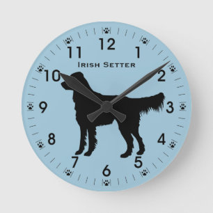 Irish Setter Dog Silhouette Persoonlijk Ronde Klok