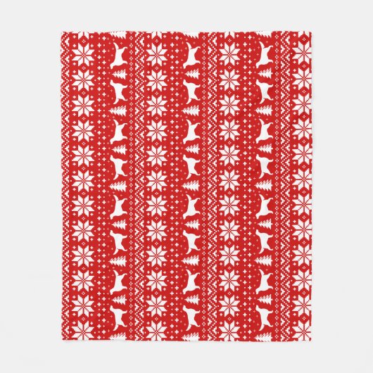 Irish Setter Dog Silhouettes Kerstfeestdag Fleece Deken (Voorkant)