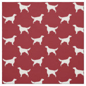 Irish Setter Dog Silhouettes Pattern Red en White Stof (Swatch)