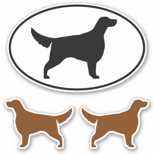 Irish Setter Dog Silhouettes Vinyl Sticker Set (Voorkant)