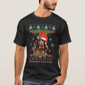 Irish Setter Dog Xmas Santa Funny Ugly Kerstmis S T-shirt (Voorkant)