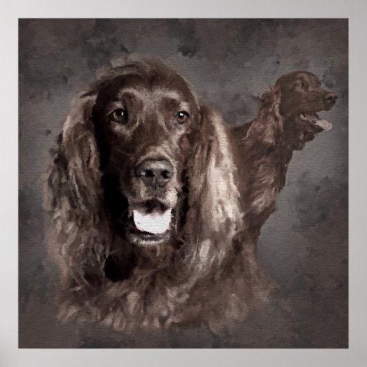 Irish Setter Dogs Digital Art Poster (Voorkant)