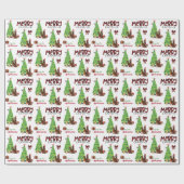 Irish Setter Dogs en kerstboom Cadeaupapier (Vlak)
