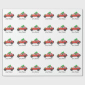 Irish Setter Driving a Car with a tree on top. Cadeaupapier (Vlak)