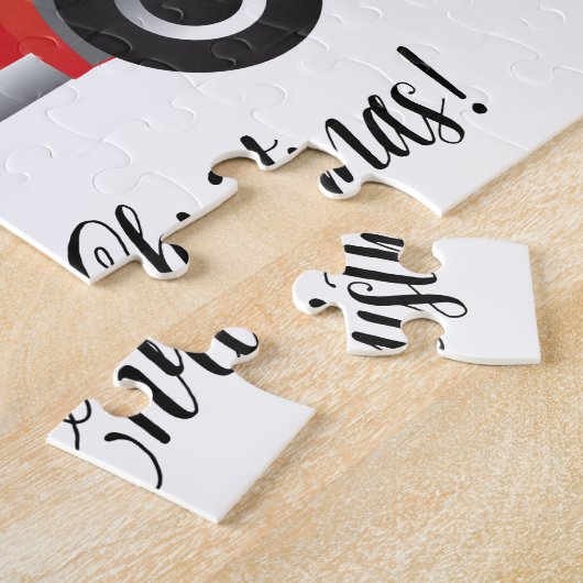 Irish Setter Driving a Car with a tree on top. Legpuzzel (Zijkant)