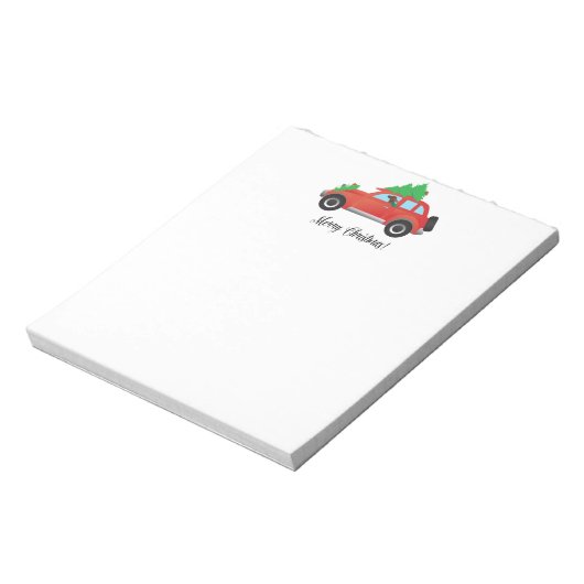 Irish Setter Driving a Car with a tree on top. Notitieblok (Linkerzijde)