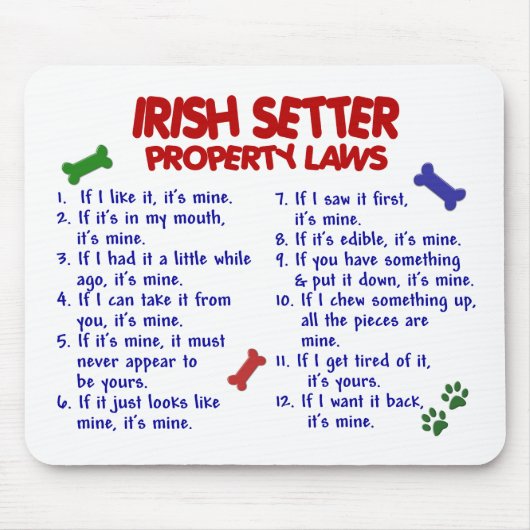 IRISH SETTER Eigenschapwetten 2 Muismat (Voorkant)