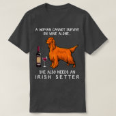 Irish Setter en wine Funny dog T-shirt (Design voorkant)