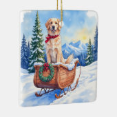 Irish Setter Enjoying Christmas Sleigh Ride Winter Keramisch Ornament (Rechts)
