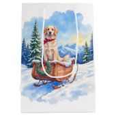 Irish Setter Enjoying Christmas Sleigh Ride Winter Medium Cadeauzakje (Achterkant)