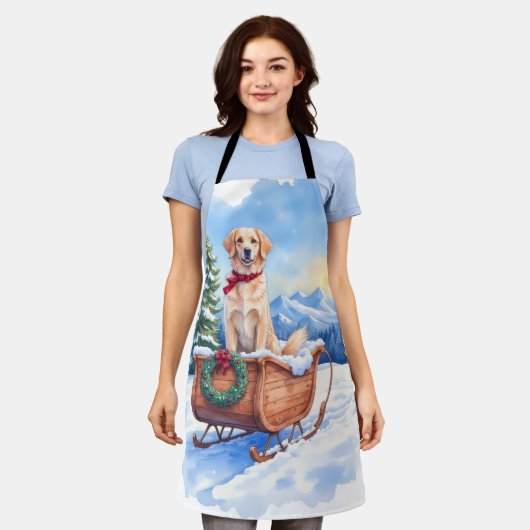 Irish Setter Enjoying Christmas Sleigh Ride Winter Schort (Gedragen)