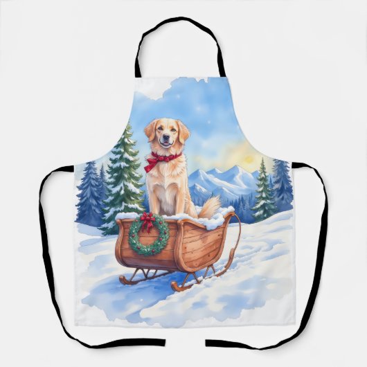 Irish Setter Enjoying Christmas Sleigh Ride Winter Schort (Voorkant)