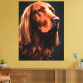 Irish Setter Fine Art Pet Portret Canvas Afdruk (Insitu (Woonkamer))