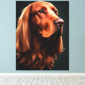 Irish Setter Fine Art Pet Portret Canvas Afdruk (Insitu (Houten vloer))