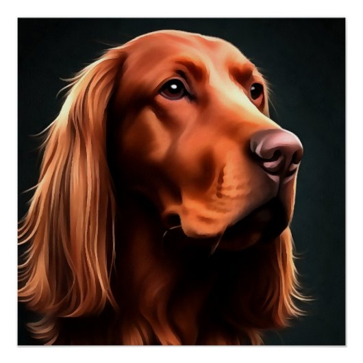 Irish Setter Fine Art Pet Portret Perfect Poster (Voorkant)