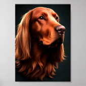 Irish Setter Fine Art Pet Portret Poster (Voorkant)