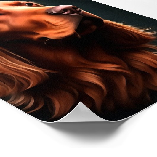 Irish Setter Fine Art Pet Portret Poster (Hoek)