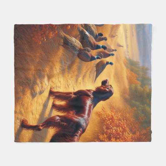 Irish Setter Fleece Deken (Voorkant (Horizontaal))