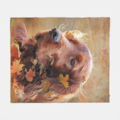 Irish Setter Fleece Deken (Voorkant (Horizontaal))