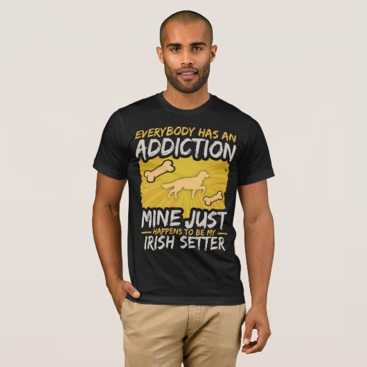Irish Setter Funny Dog Addiction T-shirt (Voorkant volledig)