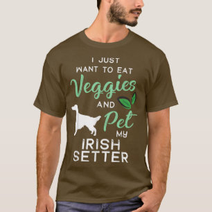 Irish Setter Funny Vegan Hondenliefhebber Owner Xm T-shirt