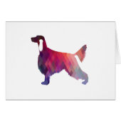 Irish Setter Geo Pattern Silhouette Paarse Card (Voorkant Horizontaal)