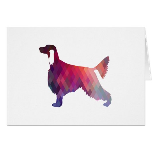 Irish Setter Geo Pattern Silhouette Paarse Card (Voorkant Horizontaal)