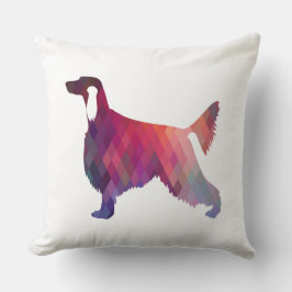 Irish Setter Geometric Pattern Black Silhouette Kussen