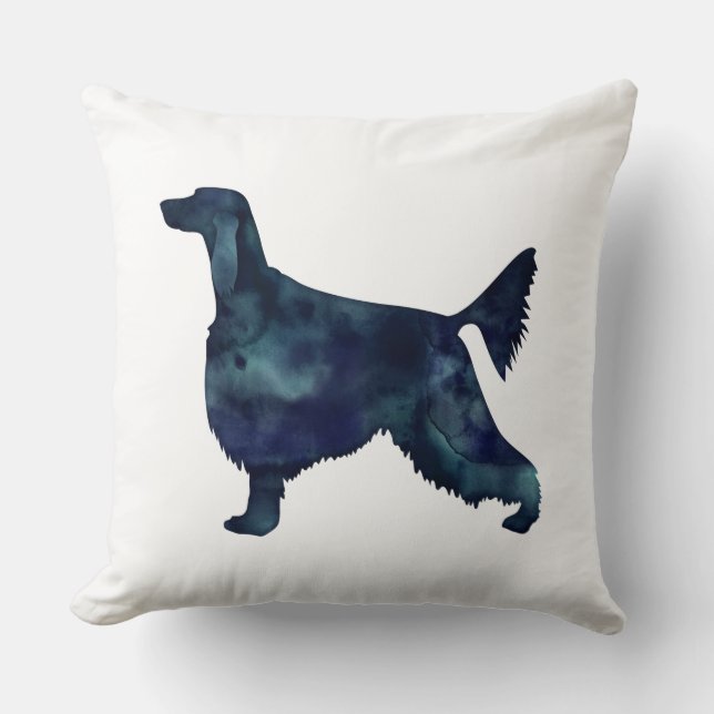 Irish Setter Geometric Pattern Black Silhouette Kussen (Voorkant)