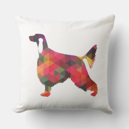Irish Setter Geometric Pattern Black Silhouette Kussen