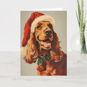 Irish Setter  gepersonaliseerde kerst Feestdagen Kaart
