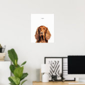 Irish Setter gepersonaliseerde print (Thuiskantoor)
