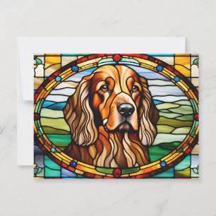 Irish Setter Glas in lood Briefkaart