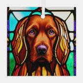 Irish Setter "Glas in lood" Glas Ornament (Achterkant)