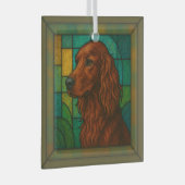 Irish Setter "Glas in lood" Glas Ornament (Voorkant Rechts)