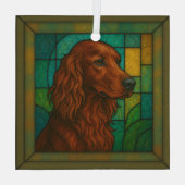 Irish Setter "Glas in lood" Glas Ornament (Achterkant)