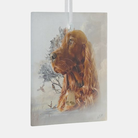 Irish Setter Glas Ornament (Voorkant Rechts)