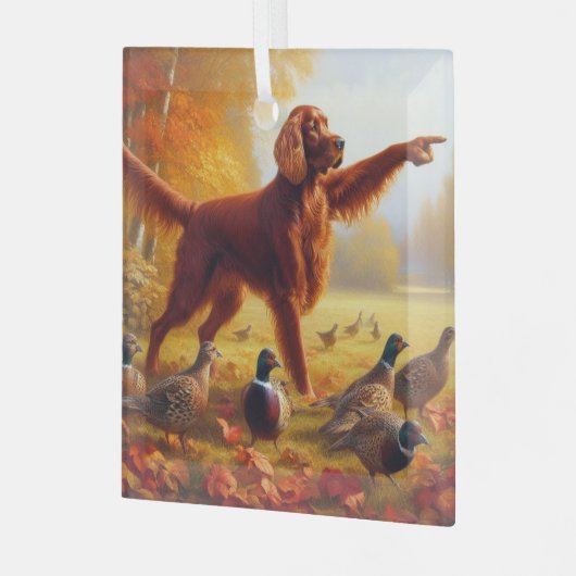 Irish Setter Glas Ornament (Voorkant links)