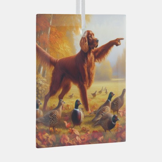 Irish Setter Glas Ornament (Voorkant Rechts)