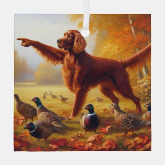 Irish Setter Glas Ornament (Achterkant)