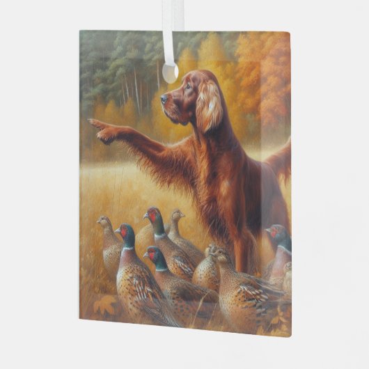 Irish Setter Glas Ornament (Voorkant links)