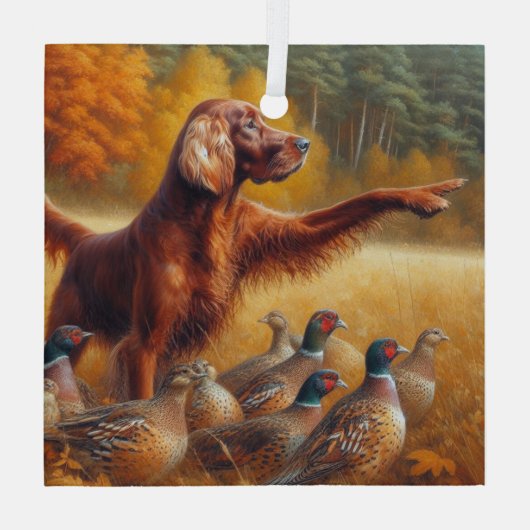 Irish Setter Glas Ornament (Achterkant)