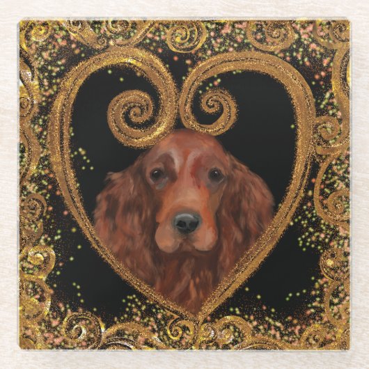 IRISH SETTER GLAZEN ONDERZETTER (Voorkant)