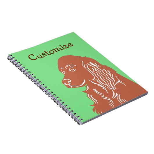 Irish Setter Green en Brown  notebook Notitieboek (Rechterzijde)