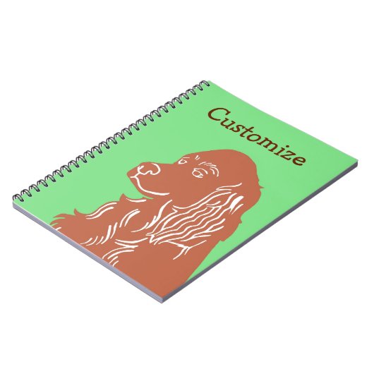 Irish Setter Green en Brown  notebook Notitieboek (Linkerzijde)