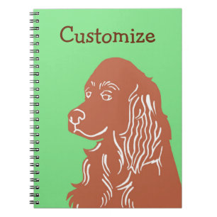 Irish Setter Green en Brown  notebook Notitieboek